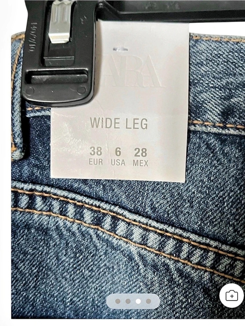 Zara Wide Leg Jeans Blue Size 6 NWT - Picture 3 of 3